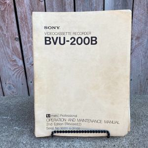 Sony BVU-200B Videocassette Recorder Operation Manual + Extras
